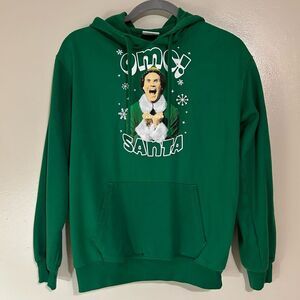 OMG! SANTA elf Hoodie Juniors Size M(7-9) Green
